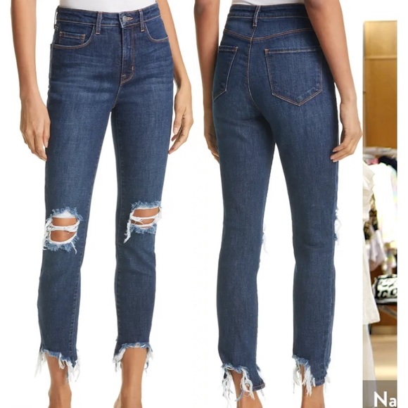 L'AGENCE Denim - L’AGENCE highline chewed hem distressed high jeans